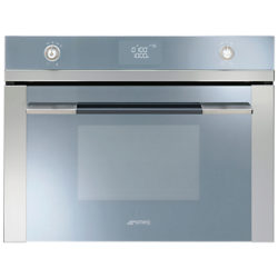 Smeg SF4120M Linea Aesthetic Microwave Oven with Grill, Stainless Steel